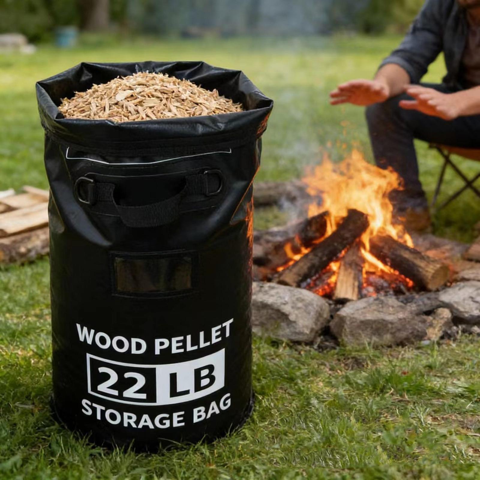 Camp Grill Portable Folding - 목재 펠릿 용기 22파운드 용량 숯통
