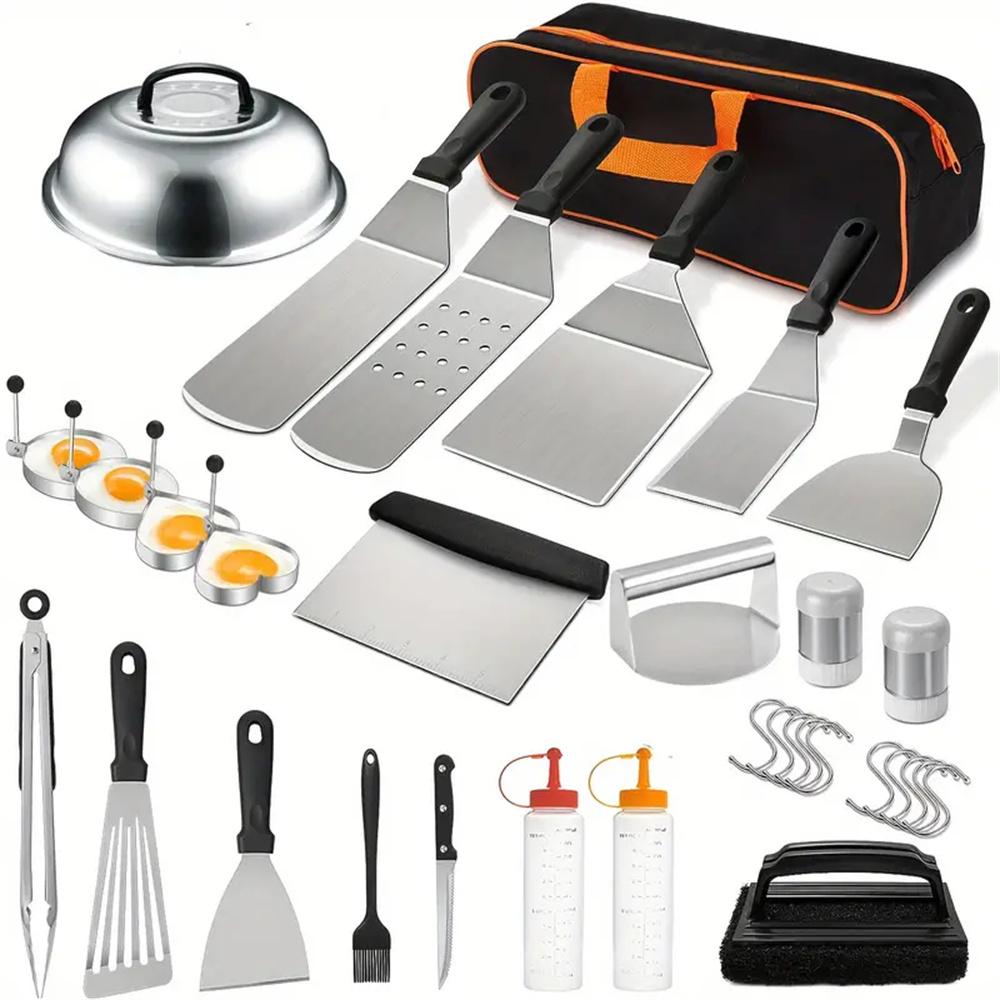Camping Cooking Gifts - 33종 플랫탑 그리들 액세서리 키트, 고강도