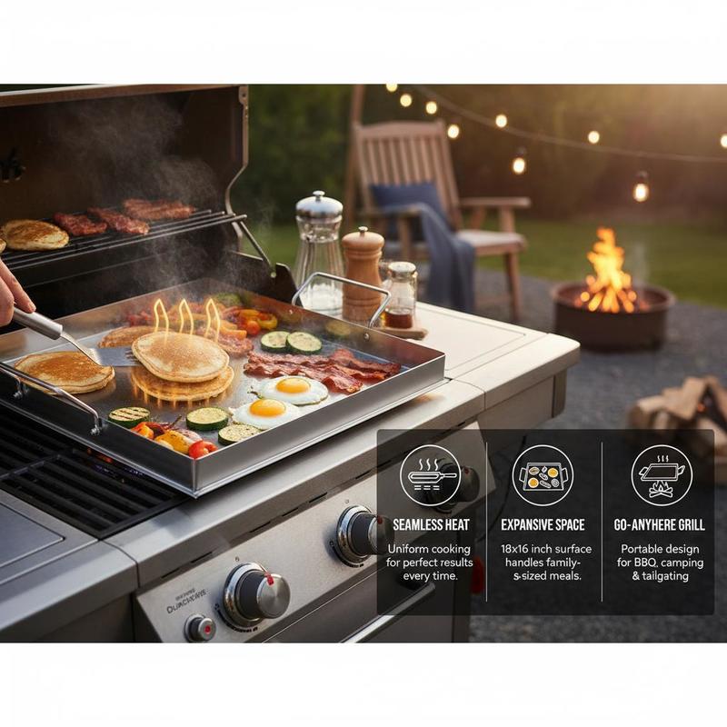 범용 플랫탑 그리들 18x16인치 캠핑, 테일게이팅 파 - Camping Cooking Plate 리뷰 및 가격