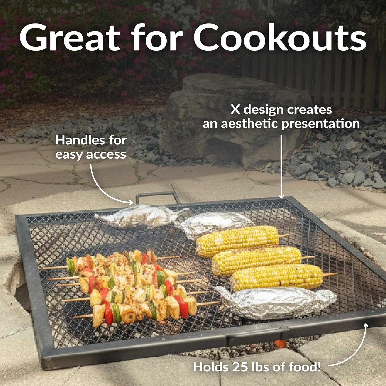 40인치 사각형 헤비듀티 스틸 화덕 그릴 그레이트(손잡 - Camping Cooking Portable 리뷰 및 가격