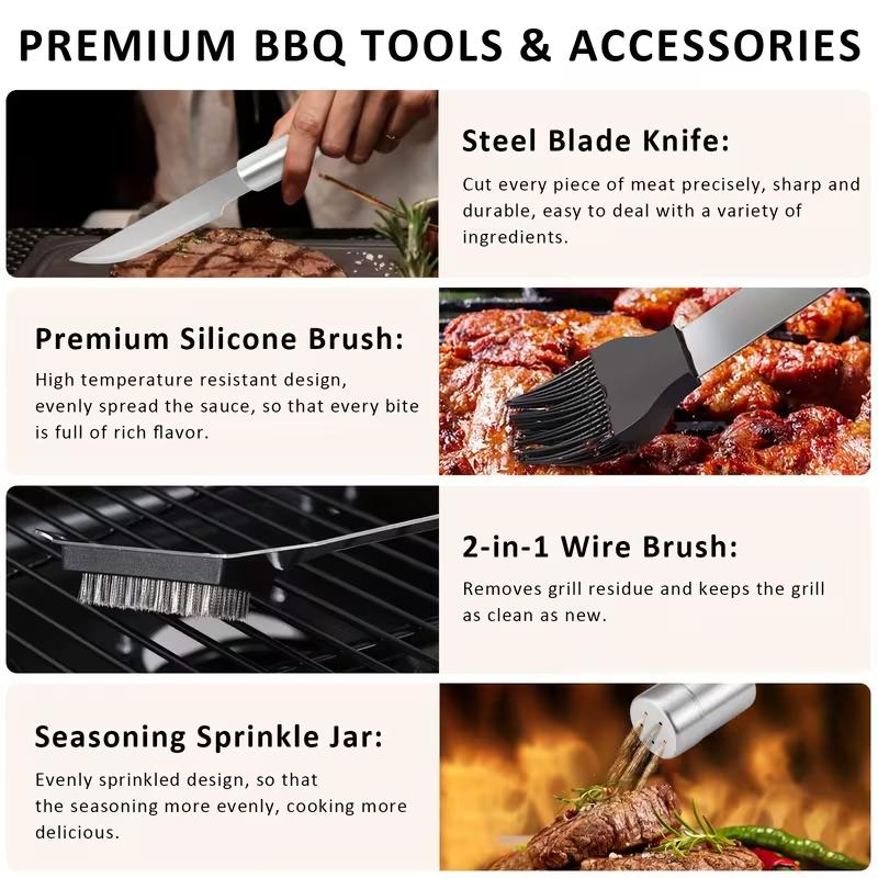 24피스 BBQ 그릴 액세서리 세트, 고강도 바비큐 도 - Camping Cooking Gifts 리뷰 및 가격