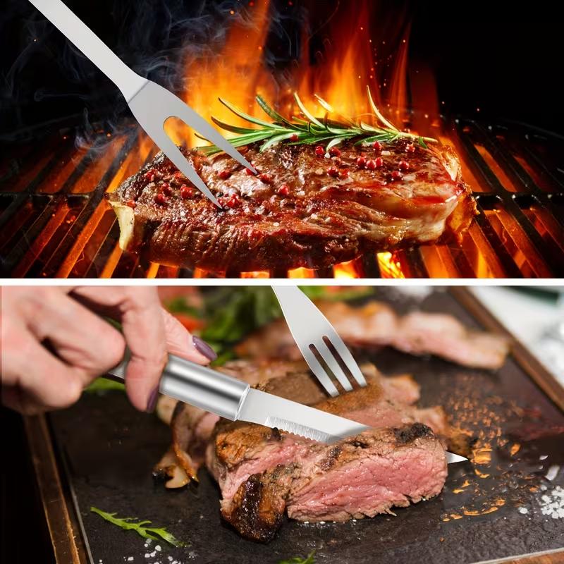 24피스 BBQ 그릴 액세서리 세트, 고강도 바비큐 도 - Camping Cooking Gifts 리뷰 및 가격