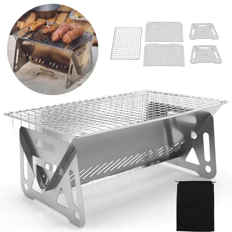 휴대용 접이식 바비큐 그릴 난로 다기능 캠핑 바비큐 그 - Camp Grill Portable Folding 리뷰 및 가격
